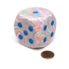 Dice-Festive 50mm Huge Large D6 Chessex Dice, 1 Piece - Pop Art with Blue Pips - Your Source for Gaming Essentials