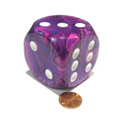 Dice-Festive 50mm Huge Large D6 Chessex Dice, 1 Piece - Violet with White Pips - Your Source for Gaming Essentials