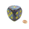 Dice-Festive 50mm Huge Large D6 Chessex Dice, 1 Piece - Mosaic with Yellow Pips - Your Source for Gaming Essentials