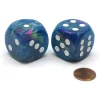 Dice-Festive 30mm Large D6 Chessex Dice, 2 Pieces - Waterlily with White Pips - Your Source for Gaming Essentials