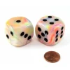 Dice-Festive 30mm Large D6 Chessex Dice, 2 Pieces - Circus with Black Pips - Your Source for Gaming Essentials