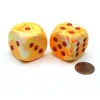 Dice-Festive 30mm Large D6 Chessex Dice, 2 Pieces - Sunburst with Red Pips - Your Source for Gaming Essentials