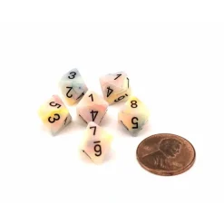 Dice-Festive 9mm Mini 8 Sided D8 Dice, 6 Pieces - Circus with Black Numbers - Your Source for Gaming Essentials