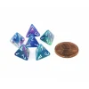 Dice-Festive 12mm Mini 4 Sided D4 Dice, 6 Pieces - Waterlily with White Numbers - Your Source for Gaming Essentials