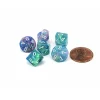 Dice-Festive 10mm Mini 10 Sided D10 Dice, 6 Pieces - Waterlily with White Numbers - Your Source for Gaming Essentials
