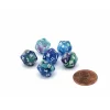 Dice-Festive 12mm Mini 20 Sided D20 Dice, 6 Pieces - Waterlily with White Numbers - Your Source for Gaming Essentials
