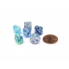 Dice-Festive 10mm Mini Tens D10 Dice, 6 Pieces - Waterlily with White Numbers - Your Source for Gaming Essentials