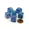 Dice-Festive 15mm 6-Sided D6 Numbered Chessex Dice, 6 Pieces - Waterlily with White - Your Source for Gaming Essentials
