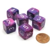 Dice-Festive 15mm 6-Sided D6 Numbered Chessex Dice, 6 Pieces - Violet with White - Your Source for Gaming Essentials