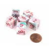 Dice-Festive 15mm 6-Sided D6 Numbered Dice, 6 Pieces - Pop Art with Red Numbers - Your Source for Gaming Essentials
