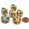Dice-Festive 16mm Tens D10 (00-90) Chessex Dice, 6 Pieces - Circus with Black Numbers - Your Source for Gaming Essentials