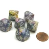 Dice-Festive 16mm Tens D10 (00-90) Dice, 6 Pieces - Carousel with White Numbers - Your Source for Gaming Essentials