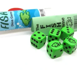Dice-Fish Dice Game 5 Dice Set with Travel Tube and Instructions - Your Source for Gaming Essentials