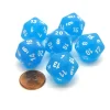 Dice-Frosted 20 Sided D20 Chessex Dice, 6 Pieces - Caribbean Blue with White Numbers - Your Source for Gaming Essentials
