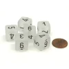 Dice-Frosted 15mm 6 Sided D6 Chessex Dice, 6 Pieces - Clear with Black Numbers - Your Source for Gaming Essentials