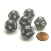Dice-Frosted 18mm 12 Sided D12 Chessex Dice, 6 Pieces - Smoke with White - Your Source for Gaming Essentials