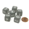 Dice-Frosted 15mm 6 Sided D6 Chessex Dice, 6 Pieces - Smoke with White Numbers - Your Source for Gaming Essentials