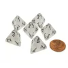 Dice-Frosted 18mm 4 Sided D4 Chessex Dice, 6 Pieces - Clear with Black - Your Source for Gaming Essentials