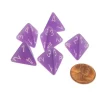 Dice-Frosted 18mm 4 Sided D4 Chessex Dice, 6 Pieces - Purple with White - Your Source for Gaming Essentials