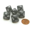 Dice-Frosted 15mm 8 Sided D8 Chessex Dice, 6 Pieces - Smoke with White - Your Source for Gaming Essentials
