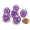 Dice-Frosted 18mm 12 Sided D12 Chessex Dice, 6 Pieces - Purple with White - Your Source for Gaming Essentials
