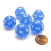 Dice-Frosted 18mm 12 Sided D12 Chessex Dice, 6 Pieces - Blue with White - Your Source for Gaming Essentials