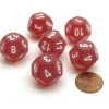 Dice-Frosted 18mm 12 Sided D12 Chessex Dice, 6 Pieces - Red with White - Your Source for Gaming Essentials