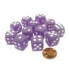 Dice-Frosted 16mm D6 Chessex Dice Block (12 Dice) - Purple with White Pips - Your Source for Gaming Essentials