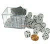 Dice-Frosted 12mm D6 Chessex Dice Block (36 Dice) - Clear with Black Pips - Your Source for Gaming Essentials