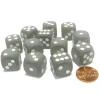 Dice-Frosted 16mm D6 Chessex Dice Block (12 Dice) - Smoke with White Pips - Your Source for Gaming Essentials