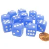 Dice-Frosted 16mm D6 Chessex Dice Block (12 Dice) - Blue with White Pips - Your Source for Gaming Essentials