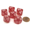 Dice-Frosted 16mm Tens D10 (00-90) Chessex Dice, 6 Pieces - Red with White Numbers - Your Source for Gaming Essentials