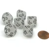 Dice-Frosted 16mm Tens D10 (00-90) Chessex Dice, 6 Pieces - Clear with Black Numbers - Your Source for Gaming Essentials