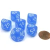 Dice-Frosted 16mm Tens D10 (00-90) Chessex Dice, 6 Pieces - Blue with White Numbers - Your Source for Gaming Essentials