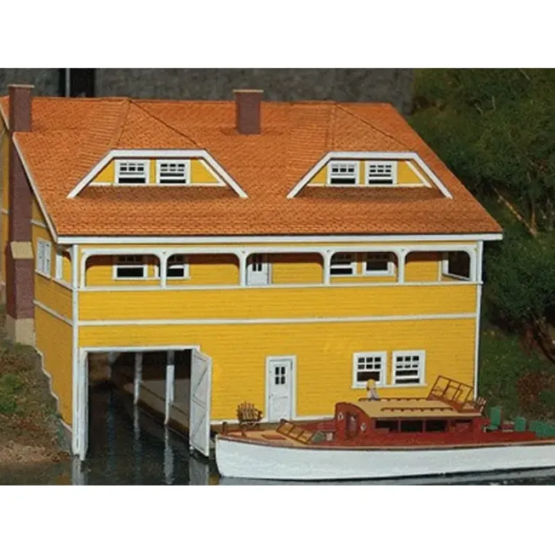 Clearance GCLaser 1464 HO Boathouse - Kit (Laser-Cut Wood) - Your Source for Gaming Essentials Trains