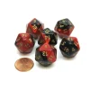 Dice>Gemini 20 Sided D20 Chessex Dice, 6 Pieces - Black-Red with Gold Numbers - Your Source for Gaming Essentials