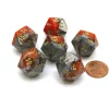 Dice>Gemini 20 Sided D20 Chessex Dice, 6 Pieces - Orange-Steel with Gold Numbers - Your Source for Gaming Essentials
