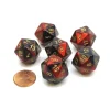 Dice>Gemini 20 Sided D20 Chessex Dice, 6 Pieces - Purple-Red with Gold Numbers - Your Source for Gaming Essentials