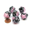Dice>Gemini 20 Sided D20 Chessex Dice, 6 Pieces - Black-Pink with White Numbers - Your Source for Gaming Essentials