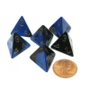 Dice>Gemini 18mm 4 Sided D4 Chessex Dice, 6 Pieces - Black-Blue with Gold - Your Source for Gaming Essentials