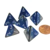 Dice>Gemini 18mm 4 Sided D4 Chessex Dice, 6 Pieces - Blue-Steel with White - Your Source for Gaming Essentials