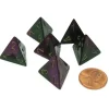 Dice>Gemini 18mm 4 Sided D4 Chessex Dice, 6 Pieces - Green-Purple with Gold - Your Source for Gaming Essentials