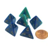 Dice>Gemini 18mm 4 Sided D4 Chessex Dice, 6 Pieces - Blue-Teal with Gold - Your Source for Gaming Essentials