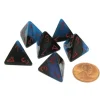 Dice>Gemini 18mm 4 Sided D4 Chessex Dice, 6 Pieces - Black-Starlight with Red - Your Source for Gaming Essentials