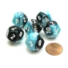 Dice>Gemini 18mm 12 Sided D12 Chessex Dice, 6 Pieces - Black-Shell with White - Your Source for Gaming Essentials