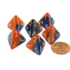 Dice>Gemini 18mm 4 Sided D4 Chessex Dice, 6 Pieces - Blue-Orange with White - Your Source for Gaming Essentials