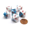 Dice-Gemini 15mm 8 Sided D8 Chessex Dice, 6 Pieces - Astral Blue-White with Red - Your Source for Gaming Essentials