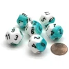 Dice>Gemini 18mm 12 Sided D12 Chessex Dice, 6 Pieces - Teal-White with Black - Your Source for Gaming Essentials