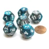 Dice>Gemini 18mm 12 Sided D12 Chessex Dice, 6 Pieces - Steel-Teal with White - Your Source for Gaming Essentials