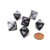 Dice-Gemini 15mm 8 Sided D8 Chessex Dice, 6 Pieces - Purple-Steel with White - Your Source for Gaming Essentials